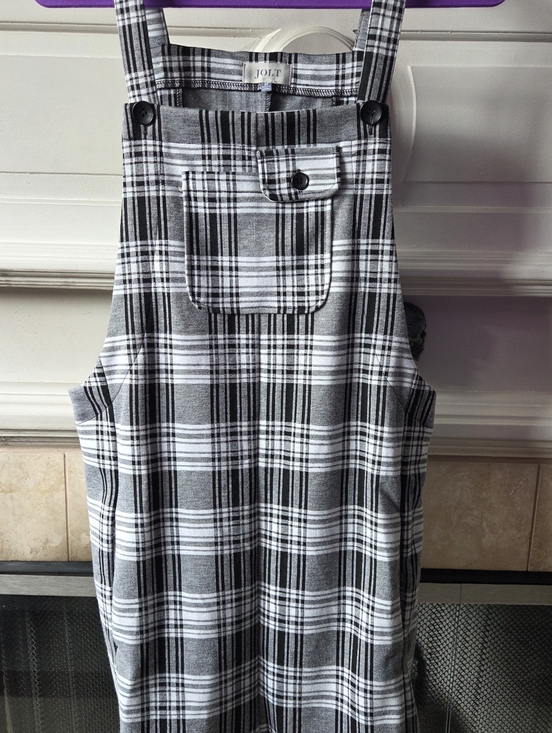 Jolt Dresses & Skirts - Jolt Black & White Plaid Overall Pinafore Size M